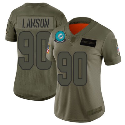 Nike Miami Dolphins #90 Shaq Lawson Camo Women's Stitched NFL Limited 2019 Salute To Service Jersey